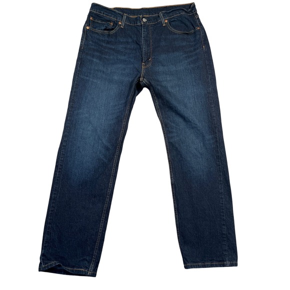 Levi's 505 Jeans Regular‎ Fit Dark Wash Denim Pants Classic W38 L32 - Picture 1 of 9